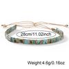 Bohemian Stacked Tila Bracelet Men's and Women's Retro Blue-Green Beaded Gold Chain Bracelet