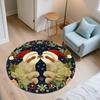Symmetrical Animals in Grass,Round Area Rug,Carpet Rug for Living Room Bedroom Sofa Playroom Decor,Non-slip Floor Mat