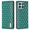 BINFEN COLOR BF Style-16 For Honor X8b 4G Case Stand Magnetic PU Leather Rhombus Grid Phone Cover