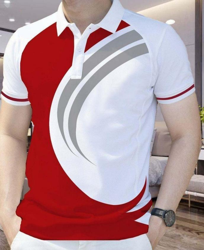 Sleek short-sleeve polo shirt, trendy design for casual daily wear.