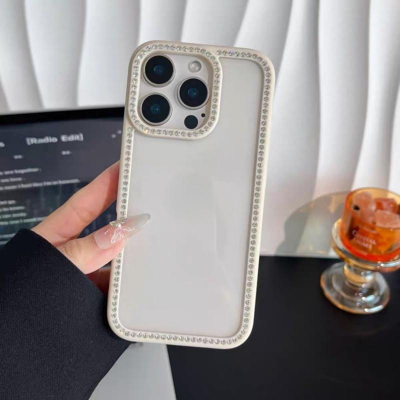 Luxury Transparent Diamond Jewelled Phone Case For iPhone 11 12 13 14 15 16 17 Pro Max Plus Air Glitter Bumper Back Cases Cover