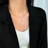 Personality Design Gold Color Stainless Steel Geometric Square Cross Long Pendant Necklace for Women Charm Collar Jewelry Gift