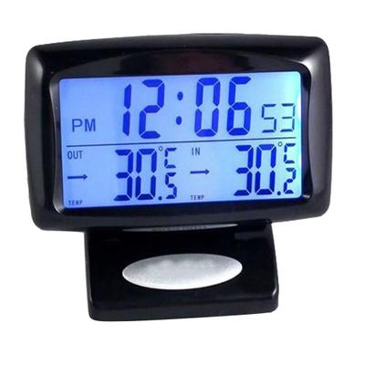 Termometru digital LCD cu LED pentru vehicule pentru mașină, ceas, contor de temperatură cu iluminare de fundal