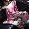 1pc Hello Kitty Name Blanket Lightweight Flannel Throw for Sofa Bed Travel Camping Livingroom Office Couch Chair