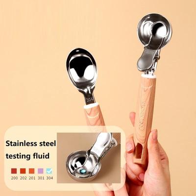 1Pieces Stainless Steel Dual-purpose Ice Cream Scoop Ice Cream Scooper Multifunctional Fruit Scoop Outdoor Tableware