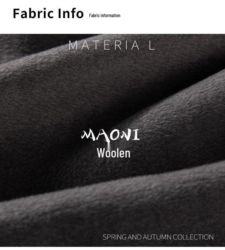 ESMY Women's Grey Woolen Trench Coat - Autumn/Winter Thick Padded Loose Overcoat