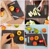 1pc Compact Kitchen Prep Board with Anti-Slip Base & Juice Grooves - Durable Plastic Chopping Board, Black Granite Texture