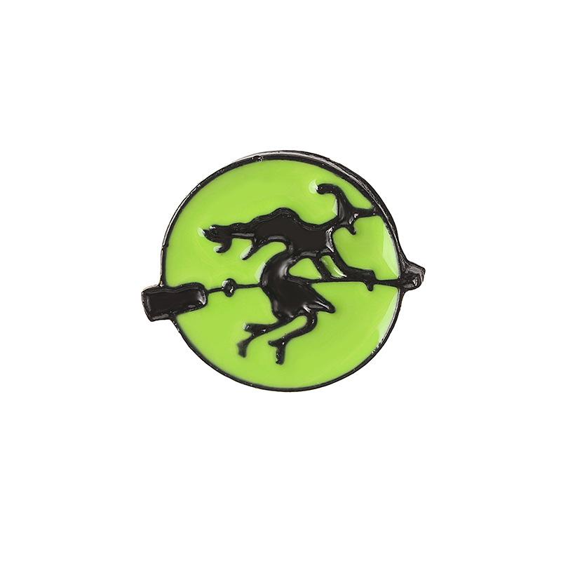 Trendy Halloweenská kreslená brož lebka dýně duch čarodějnice