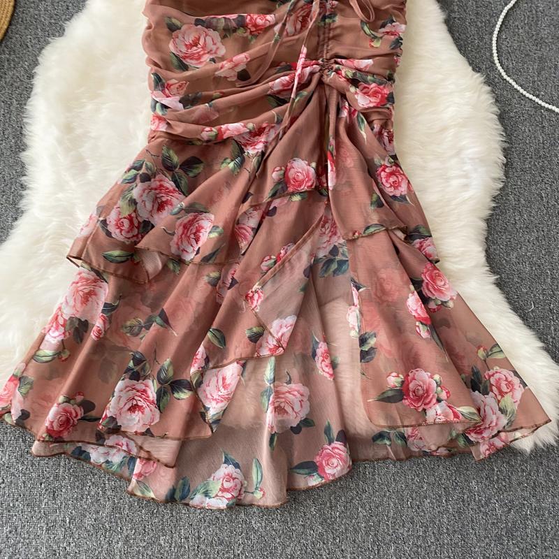 Chic Drawstring Bodycon Short Sleeve Vneck Dress Wrap Dresse Fashion Vestidos Women Vintage Spring and Autumn Trumpet Dress