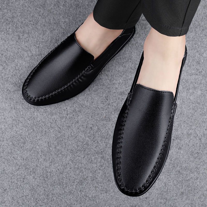 Fashion Black Low-Top Male Casual Shoe Plain Office Price Common Retro Classic Original Designer In Promotion New Pu Men's Leather Shoes
