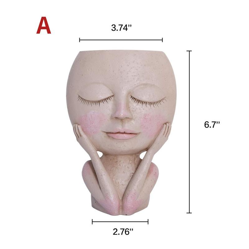 New Doll Little Girl Succulent Flower Pot Floor Simple Character Statue Outdoor Landscape Garden Decoration Portrait Ornament