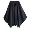 Dimanaf 2025 Summer Women New Skirts Plus Size Solid Elastic Waist Pleated Elegant Black Skirts