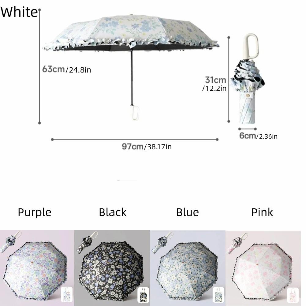 Loop Buckle Handle Manual Folding Umbrella Ultra-light UV Protection Umbrella Parasol  Rainy Day