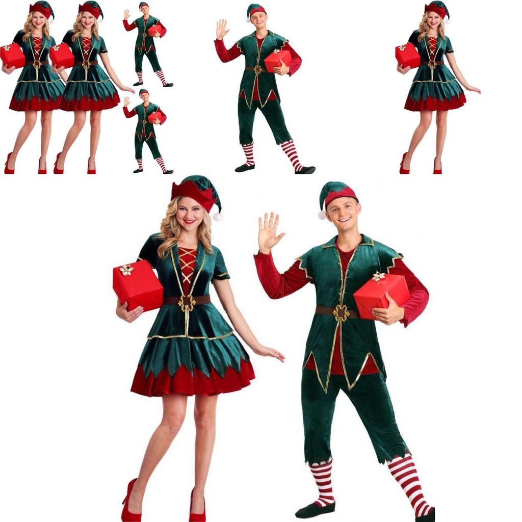 Durable Christmas Costume For Couples With Fashionable Style And Soft Velvet Feel