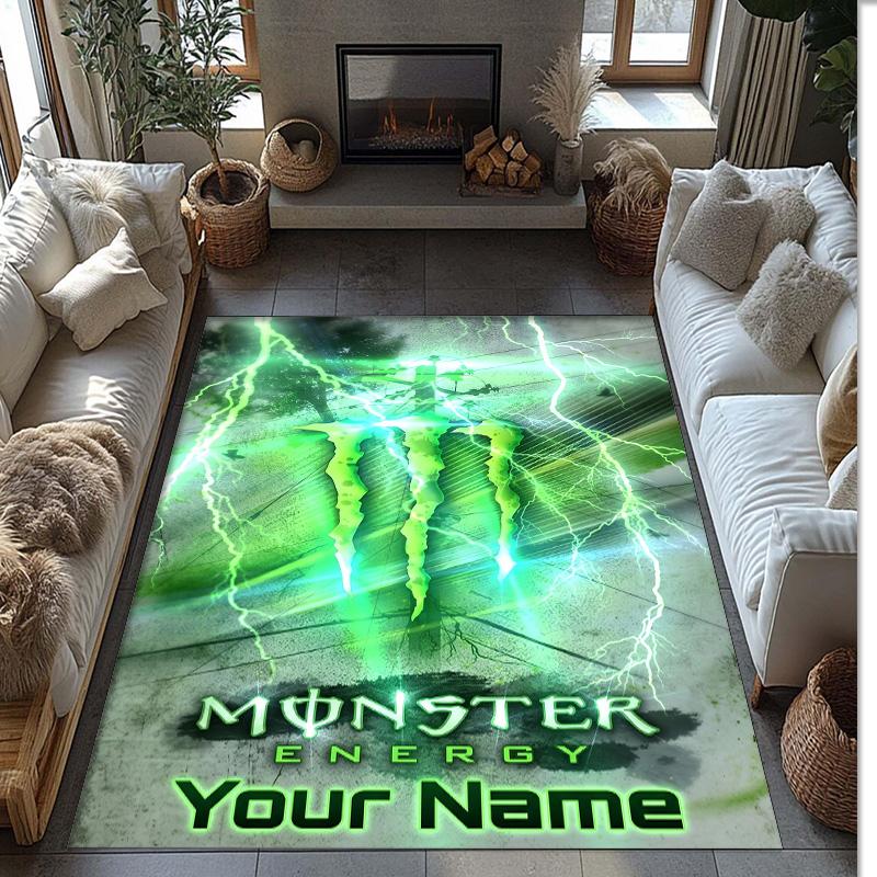 Kober Monster Energy Crystal Velvet, Personalizovaná protiskluzová podložka s vlastním textem pro domácí dekoraci, Dárek