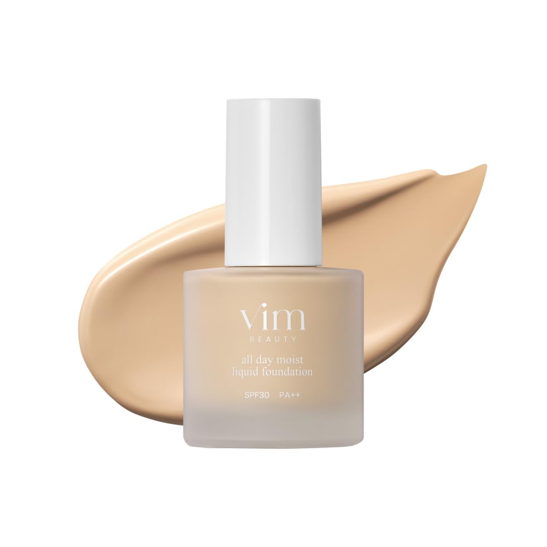 

vim beauty all day moist liquid foundation SPF30 PA++, anti-dullness, 24-hour wear, 79% serum formula, natural-looking foundation, high coverage, 30mL