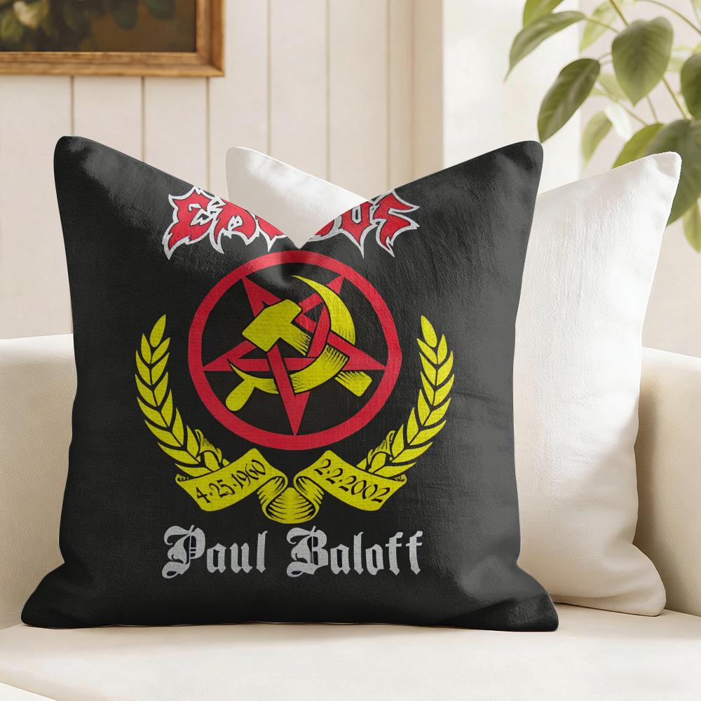 Rock BandEExoduss Cushion Cover Eco Linen Pillow Case DoubleSided Print Breathable Durable Zipper Home Decor Gift