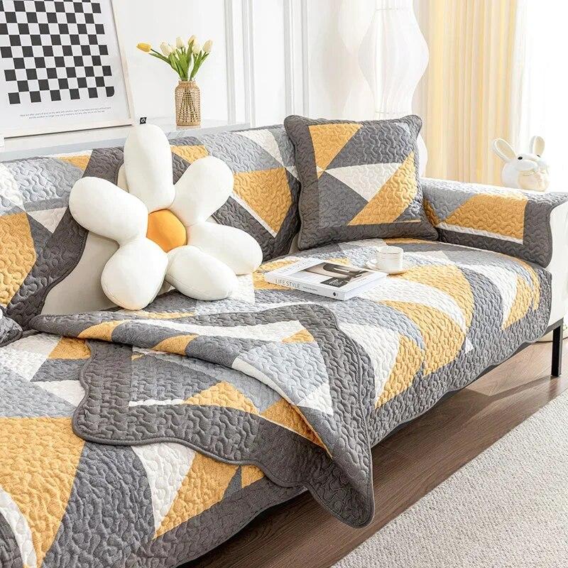 

Хлопковый чехол для дивана с блоками, Нескользящее пылезащитное полотенце на спинку, универсальное, несколько вариантов, украшение для гостиной, диванная подушка