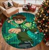 Ben 10 Cartoon Pattern Round Rug, Indoor/Outdoor Mat, for Picnic, Gameroom, Bedroom, Office, Living Room, Home Decor Carpet, Birthday Gift