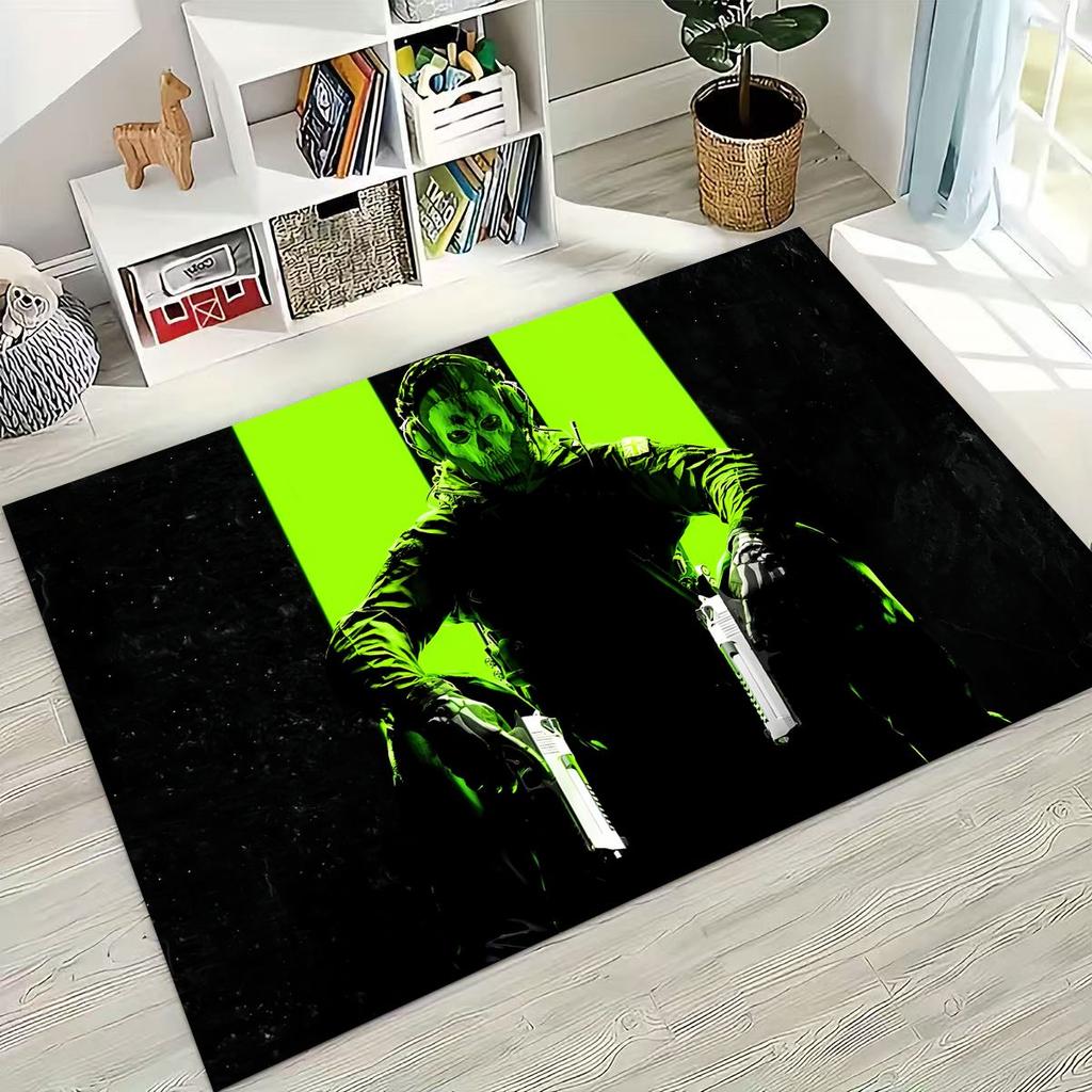 Classic Game Call of Duty Ghost Simon Cartoon Art  Rug for Bedroom Living Room Sofa Home Doormat Decor,Kids Non-slip Floor Mat