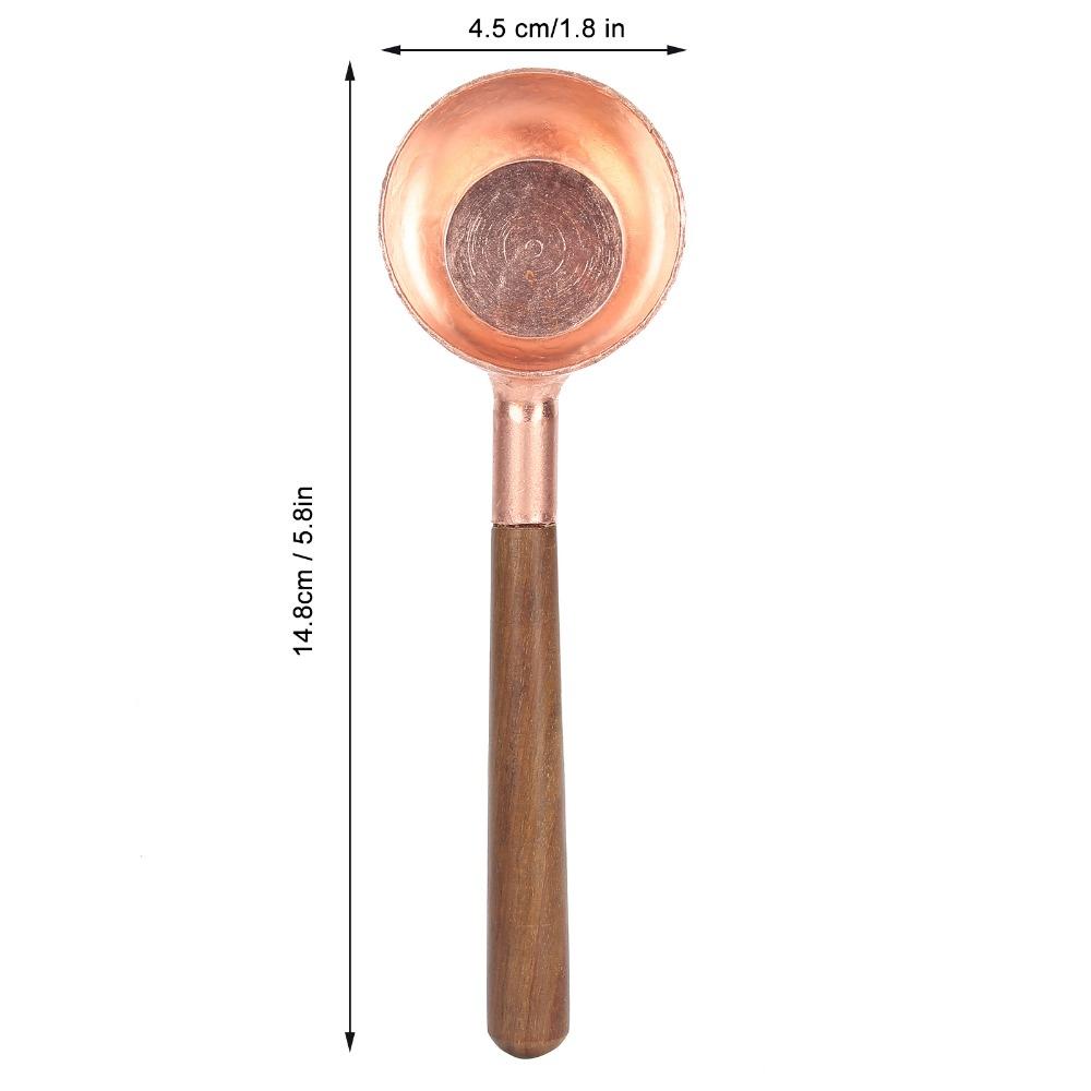 Black Walnut Handle Nature Walnut Spoons Red Copper Finish Coffee Measuring Scoop  Kitchen Use