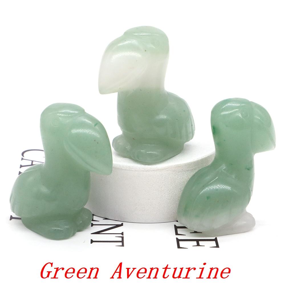 Hand Carved Healing Animal Figurine Toucans Statue Natural Stone Crystal Reiki Gemstone Craft Home Decoration Holiday Gifts 1.6"