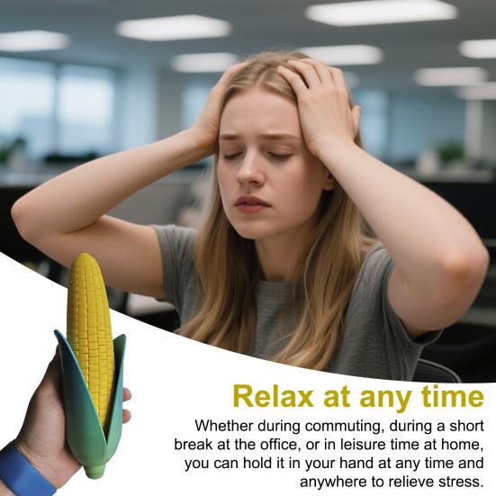 3D Printed Corn Cob Toy Anxiety Stress Relief Corn Cob Fidget Toy Portable Travel Movable Calming Cob Shape Sensory Toy