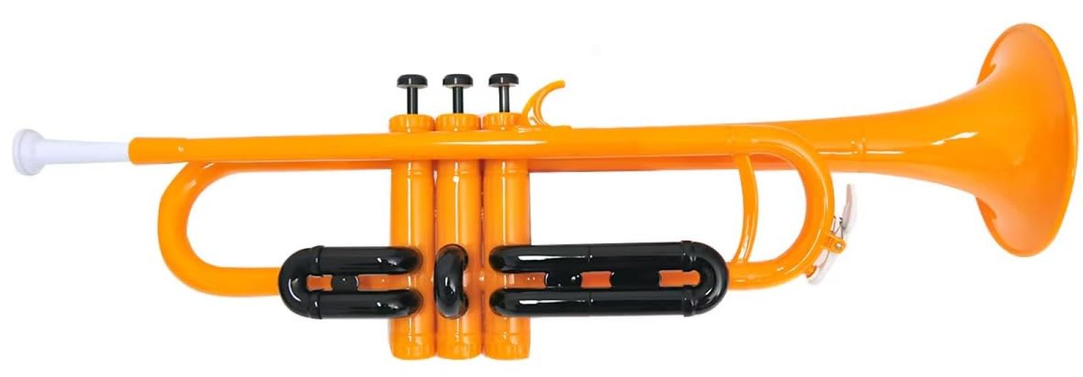 

PLAYTECH Trumpet, ABS Resin, Lightweight (Approx. 500g), Includes Semi-Hard Case, Orange
