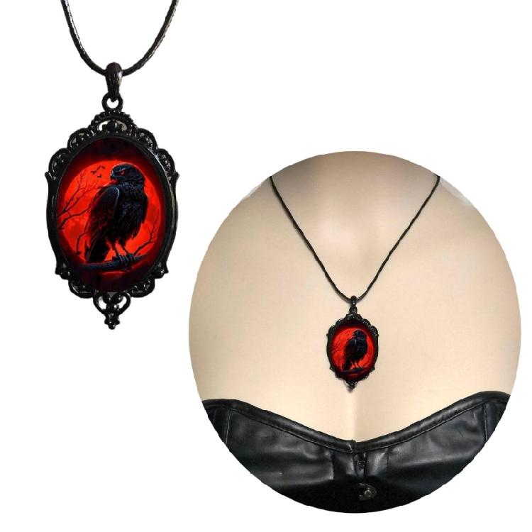 Steampunks Gothic Necklace Black Bird Crow Choker Animal Jewelry Gothic Necklace
