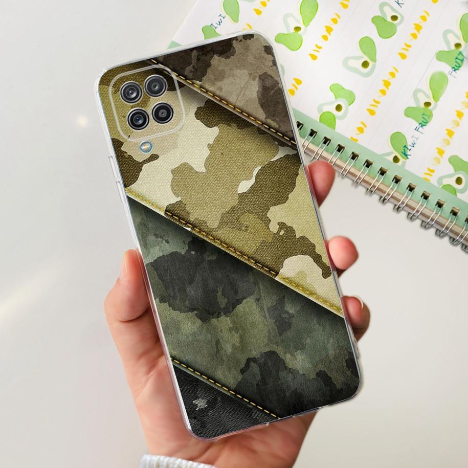 For Samsung Galaxy A12 Case Transparent Cover Fashion Flower Slim Soft TPU Phone Case For Samsung A12 SM-A125F M12 F12 A 12 Capa