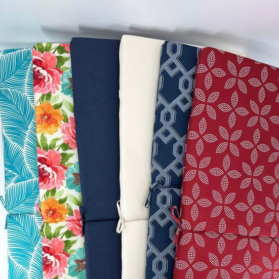 Yousheng Rocking Chair Cushion 18 Inch X 19 Inch Floral Seat Cushion with Straps Rain-Proof Fade Resistant Back Seat Cushion for Outdoor Dining Chair