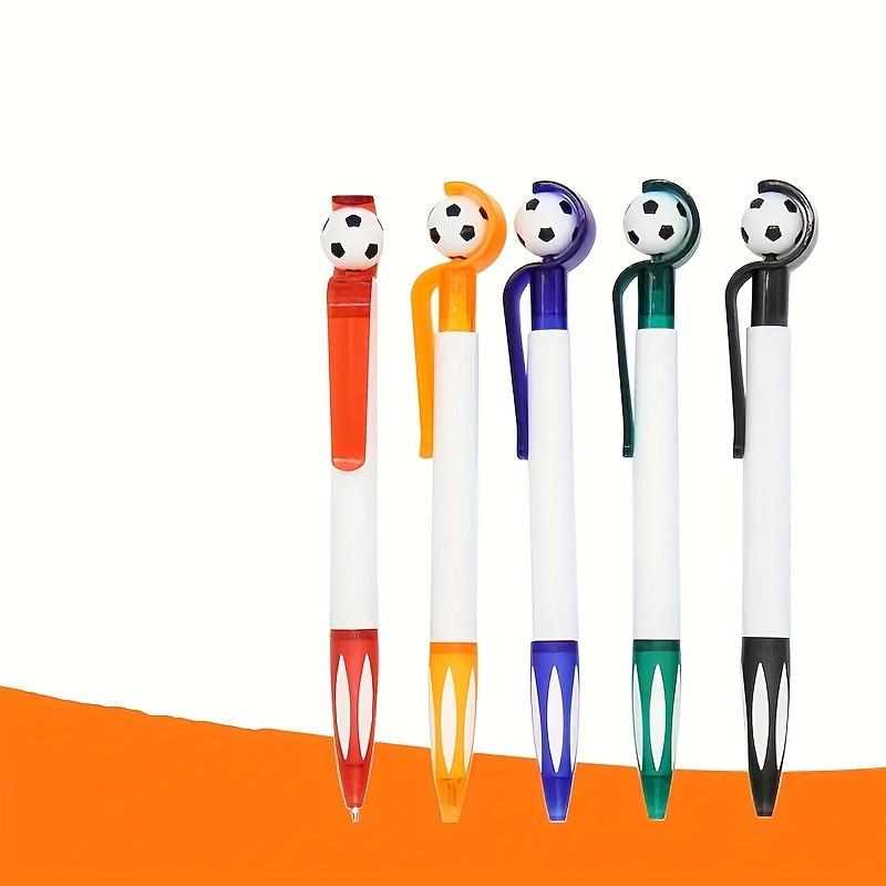 Cartoon Soccer Shape Ballpoint Pen, 0.5mm Retractable Black Plastic Pen, Random Color
