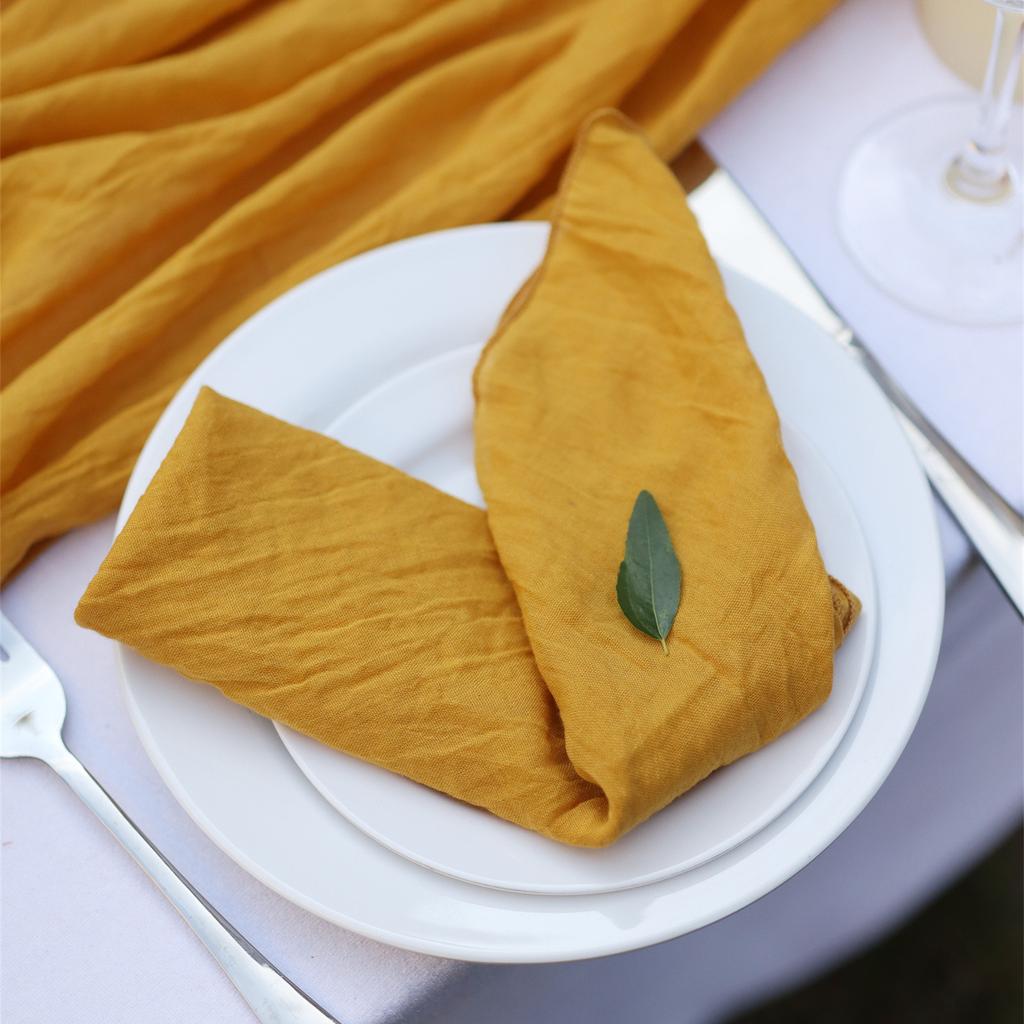 Polyester Cloth Napkins 18 X 18 Inches Cheesecloth Napkins Table Dinner Versatile Reusable for Dining Parties Wedding Decoration