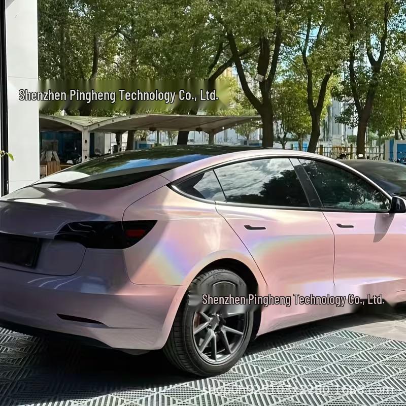 Película Laser Rosa Arco-Íris que Muda de Cor para Carros, Motos, Bicicletas e Móveis