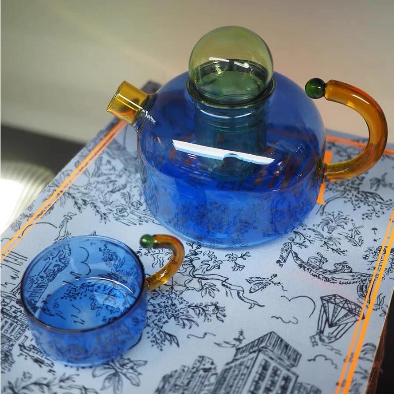Kreativní žáruvzdorné skleněné konvice na čaj, džbán vhodný pro domácnost, čajové soupravy, konvice na vodu, šálek, láhev, vařič