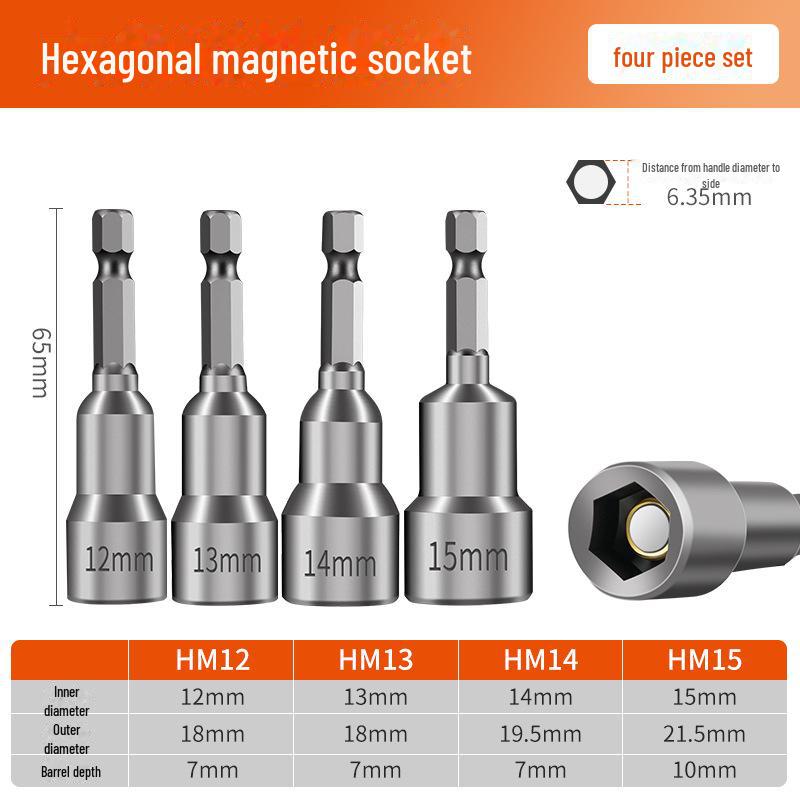 8mm Magnetic Hex Socket Head Drill and Wrench Tool Set