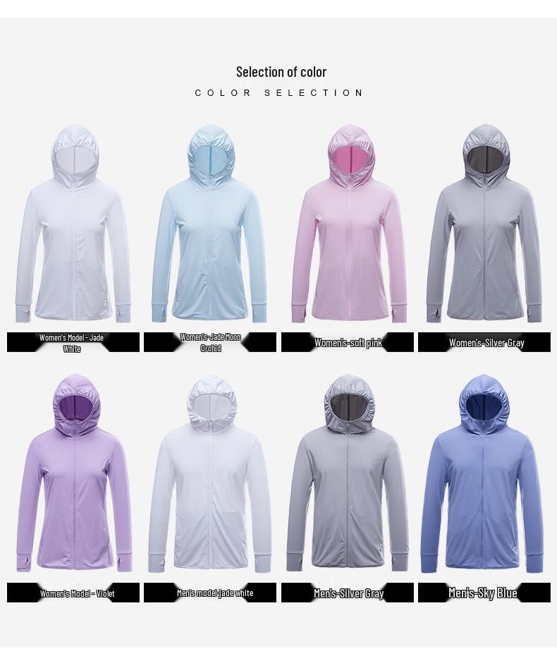 Erkek ve Kadın UPF 50+ Buz İpeği Uzun Kollu Güneş Koruyucu Ceket