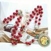 Catholic Rosary Mary Blessing Rosary Prayer Necklace with Pendant amulet virgin Mary for Cross Pendant Rosary Necklace
