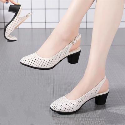 2024 Summer Shoes Woman Open Toe Women Leather High Heel Sandals Casual Platform Sandals Women Sandals