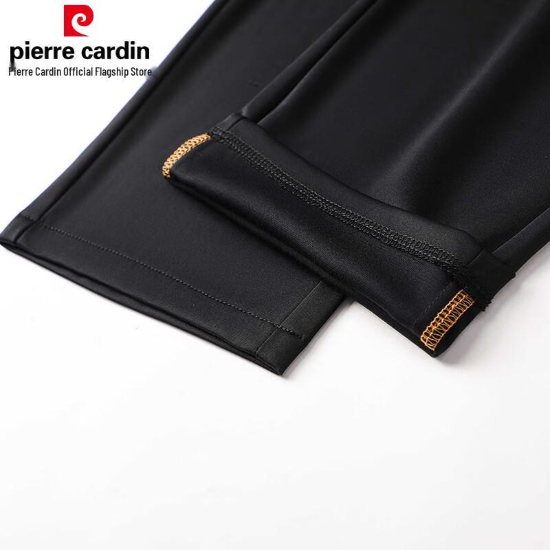 Pierre Cardin Men's Thick Mulberry Silk Blend Anti-Wrinkle Stretch Straight-Leg Pants