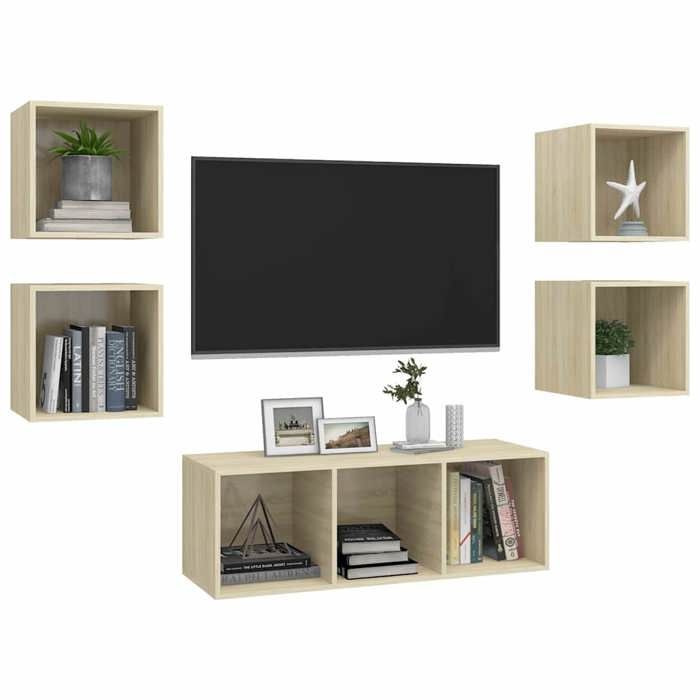 Maison Exclusive - 5-piece TV Furniture Set Sonoma Oak Engineered Wood