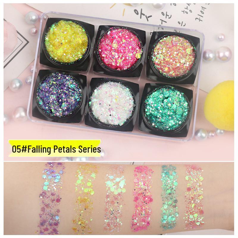 Star Glitter Gel Eyeshadow Palette with Crystal Sparkles Eyelid Patches - No Glue Needed