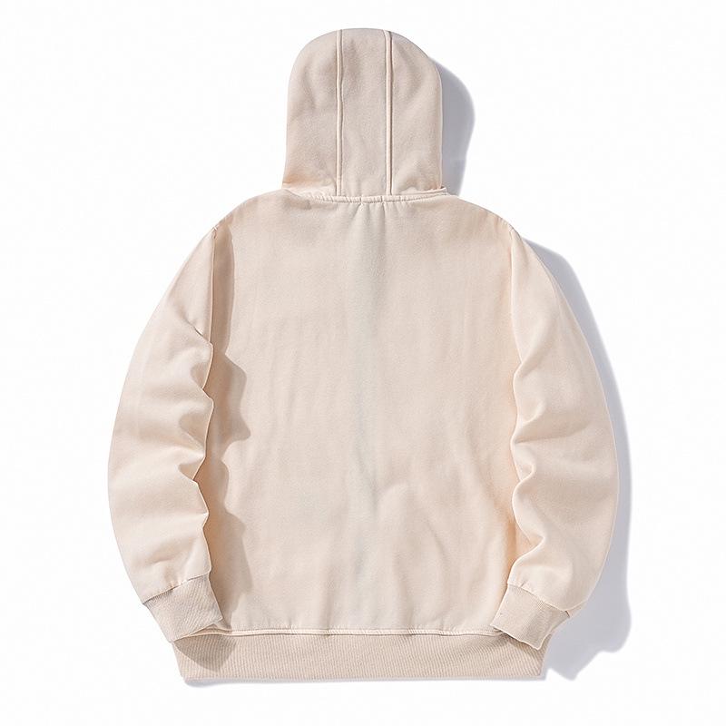 Trendiger Unisex Kapuzenpullover mit Reißverschluss und gestickten Buchstaben – Europäischer & Amerikanischer Stil