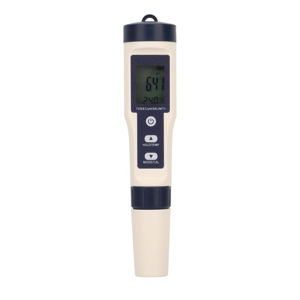 5 in 1 Water Quality Tester Digital PH Salinity Temperature TDS EC Detection Meter Portable Pen Type