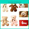 Adorable Silky Ribbon Teddy Bear Plush Toy For Girls Pp Cotton Stuffed Animal In Short Plush