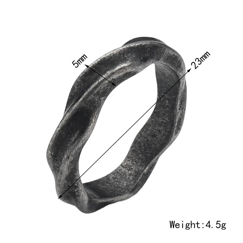 Punk Fashion Stainless Steel Twist Simple Ring for Women Vintage Simple Couples Finger Ring Men Biker Jewelry