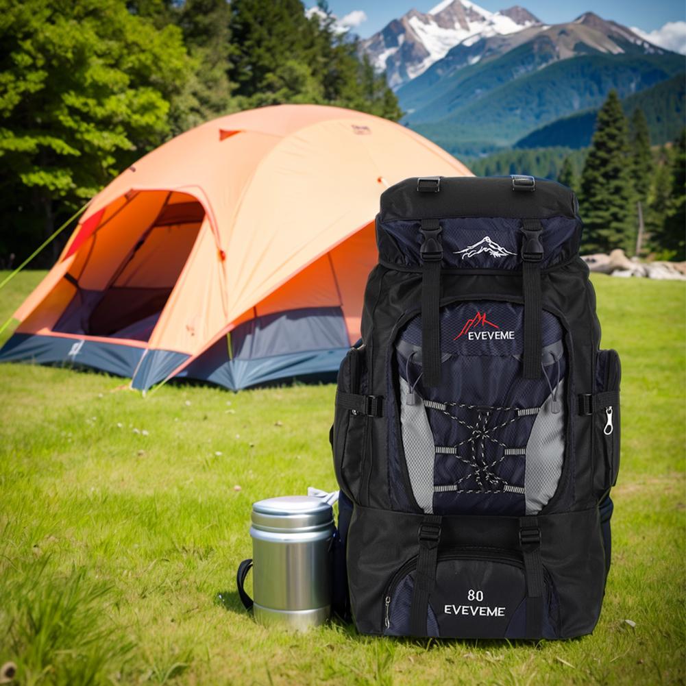 80L Climbing Backpack Large Capacity Travel Backpack Adjustable Strap Mountain Climbing Rucksack for Outdoor Sports