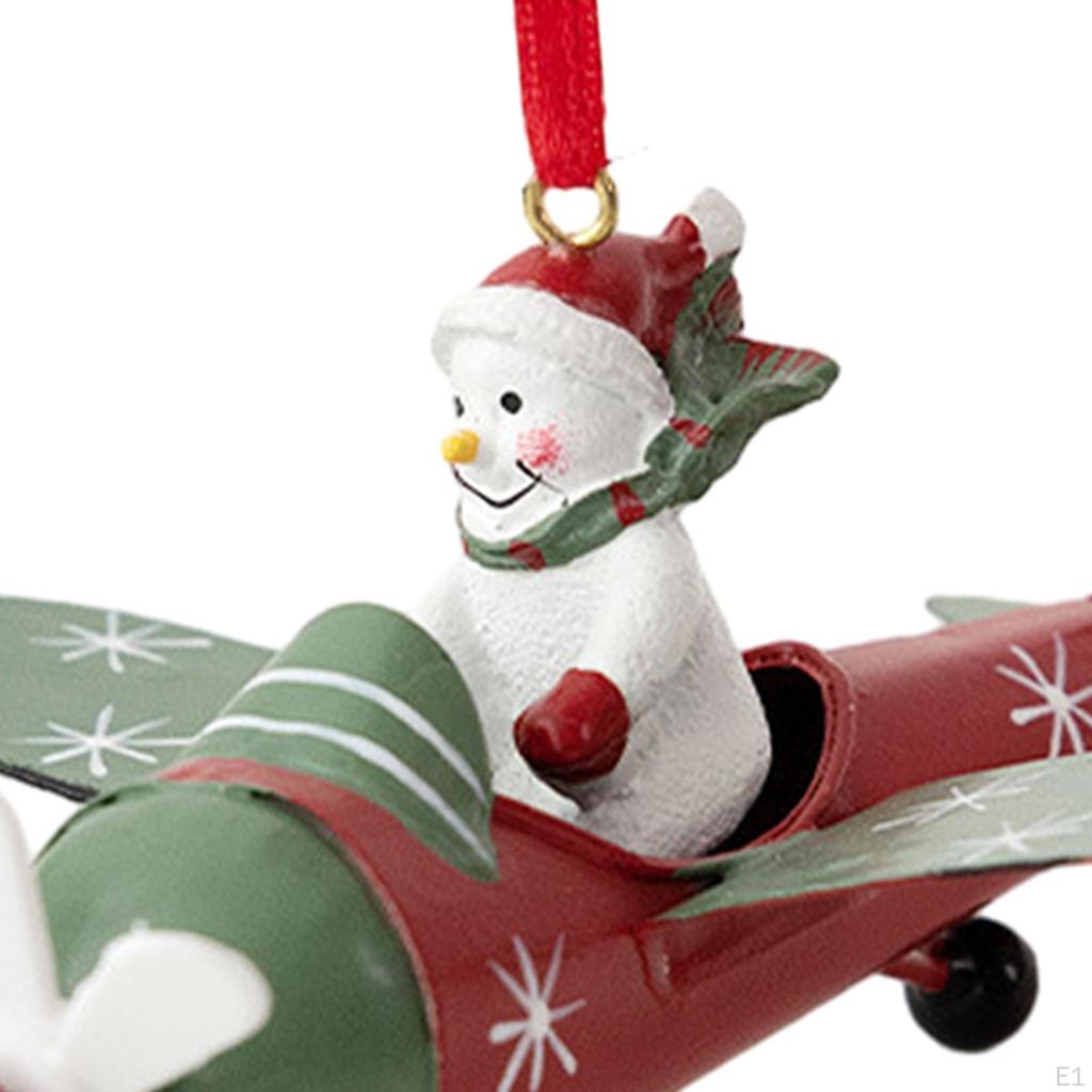 Christmas Tree Hanging Airplane Statue Small Doll Holiday Gifts Party Decorative Sculpture