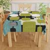 Mid Century Modern Retro Geometrischer Quadratischer Tischdecke - Vintage Stil MCM Abstrakte Küchentischabdeckung