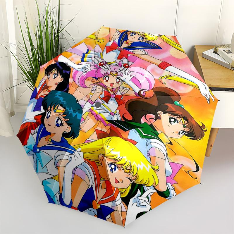 1pc Sailor Moon Umbrella Automatic Opening Closing, Portable 3-Fold Design, 8-Bone Iron Frame, Outdoor Umbrella, Ideal Gift for Fans, Travelers, Daily